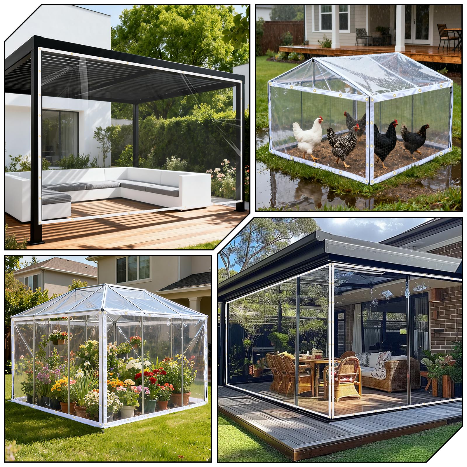 Amazon.com: Sunocity 8x12ft Clear Tarp, 14mil Clear Tarps Heavy